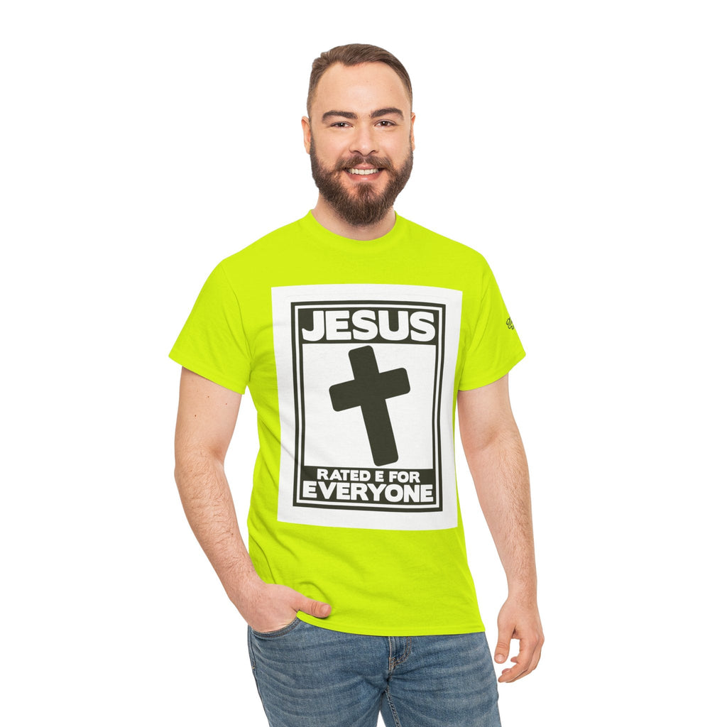 Jesus, Rated E for Everyone T-shirt - Gamer Faith T-shirt - Christian Video Game Parody Printify