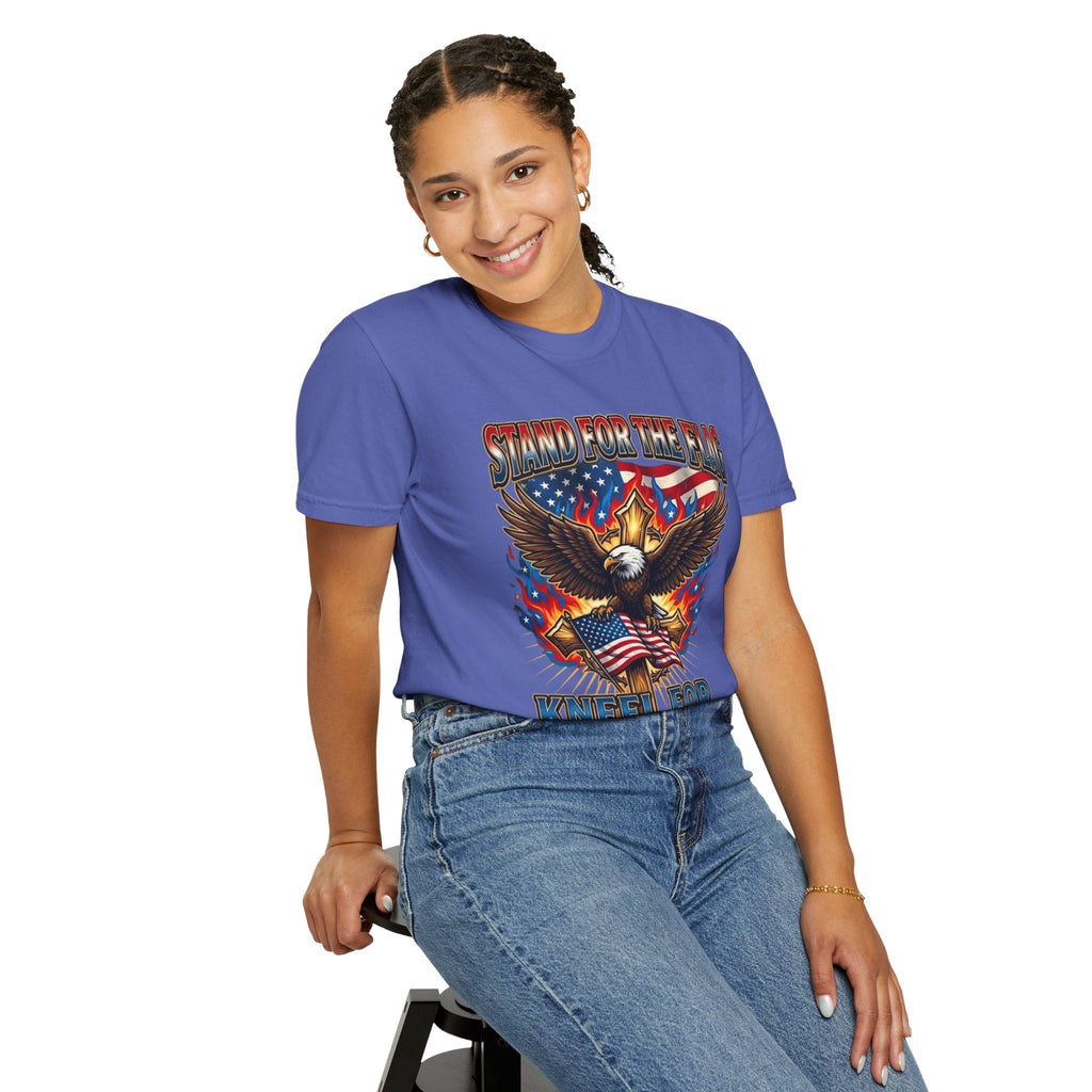 Stand for the Flag Kneel for the Cross T-shirt | Patriotic Eagle T-shirt Printify