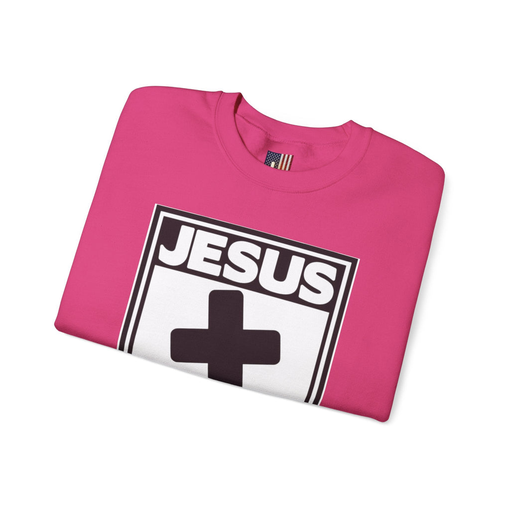 Jesus, Rated E for Everyone Sweatshirt - Gamer Faith Sweatshirt - Christian Video Game Parody Printify