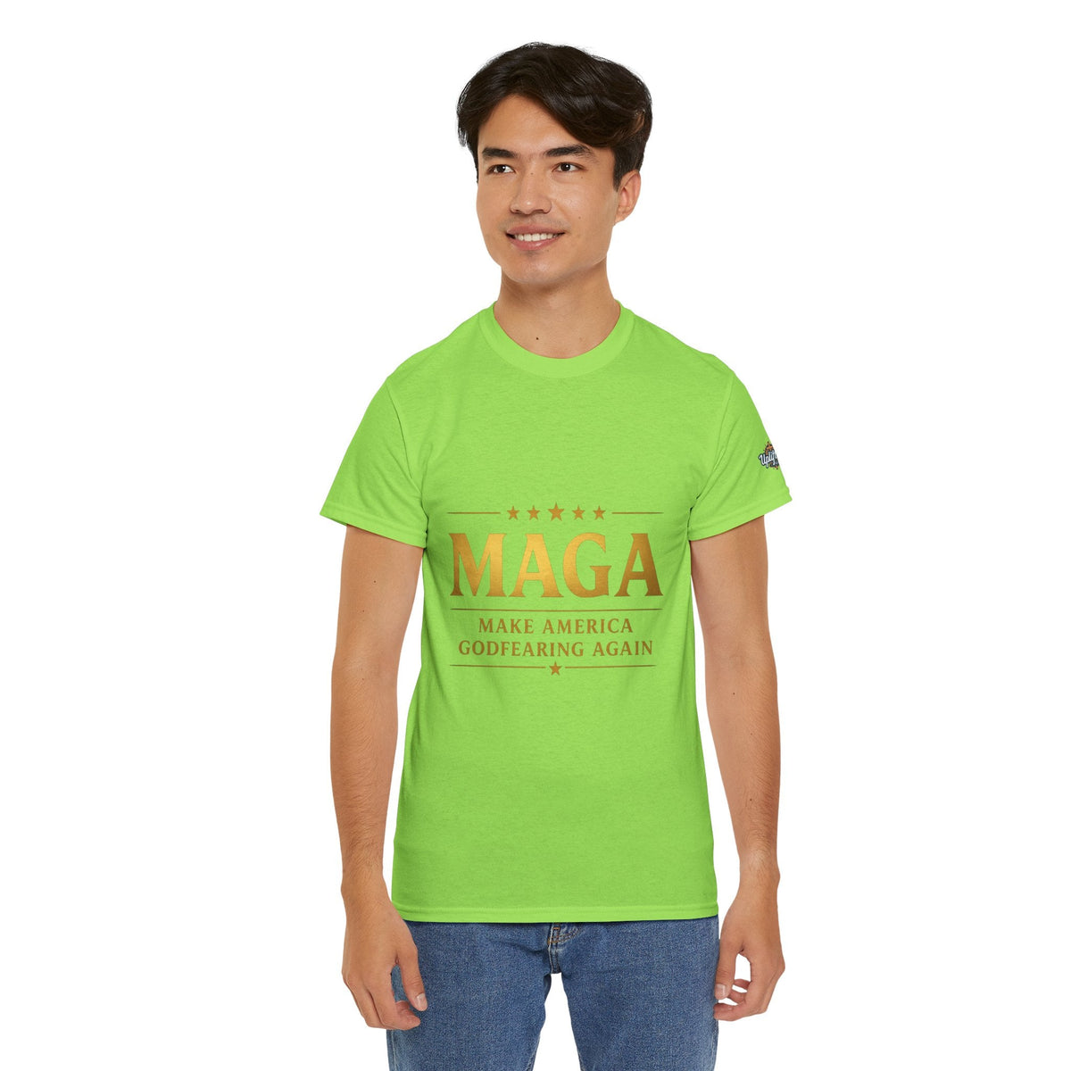 MAGA Gold Letter T-Shirt — "Make America Great Again" Printify