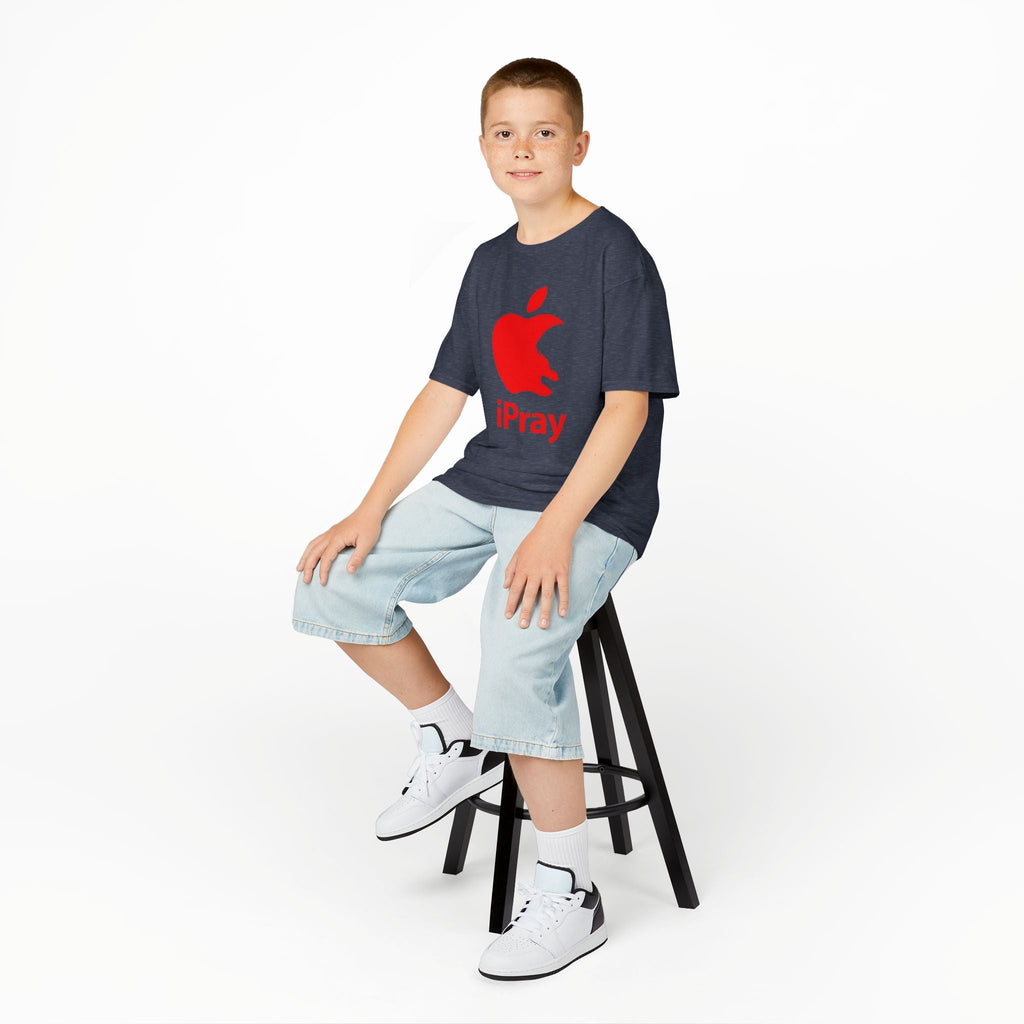 Kids Graphic Tee — Red iPray Logo Prayer Shirt for Children Printify