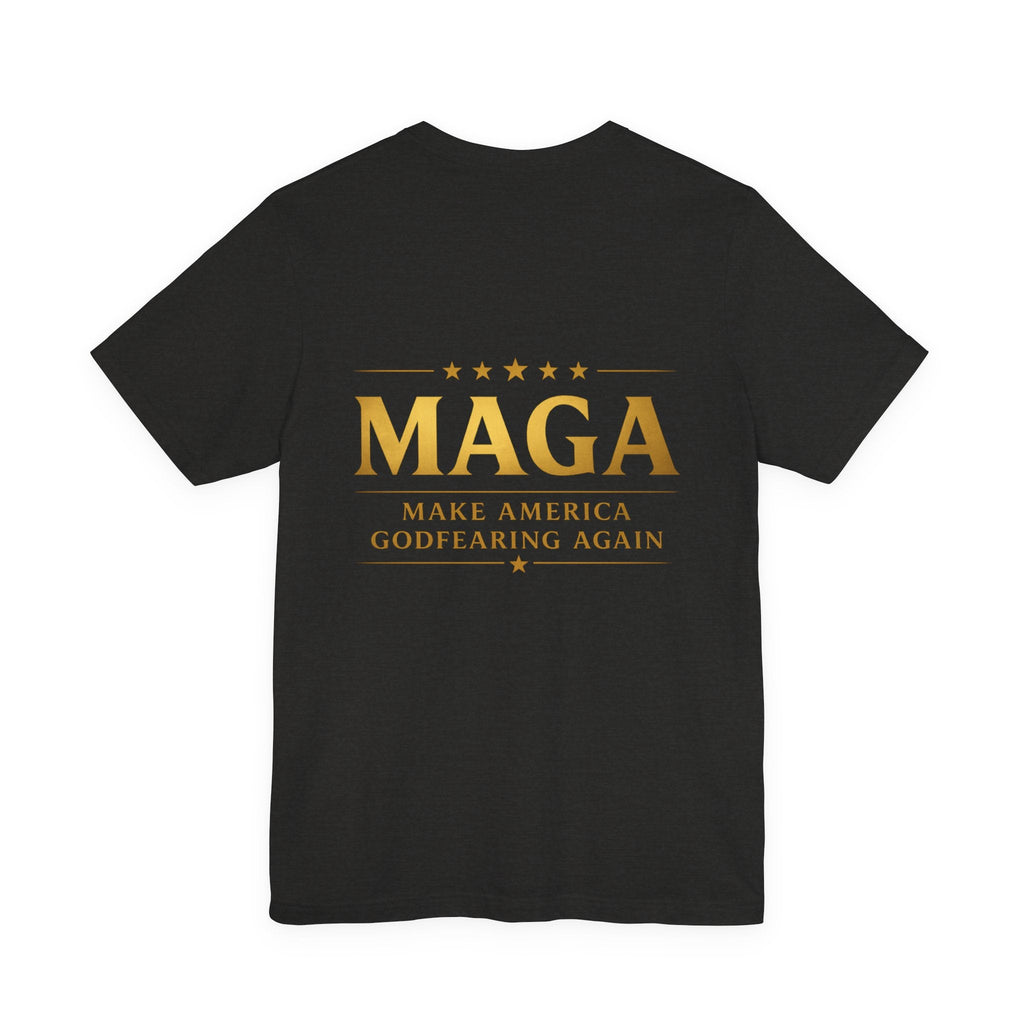 MAGA Gold Letter T-Shirt — "Make America Great Again" Printify
