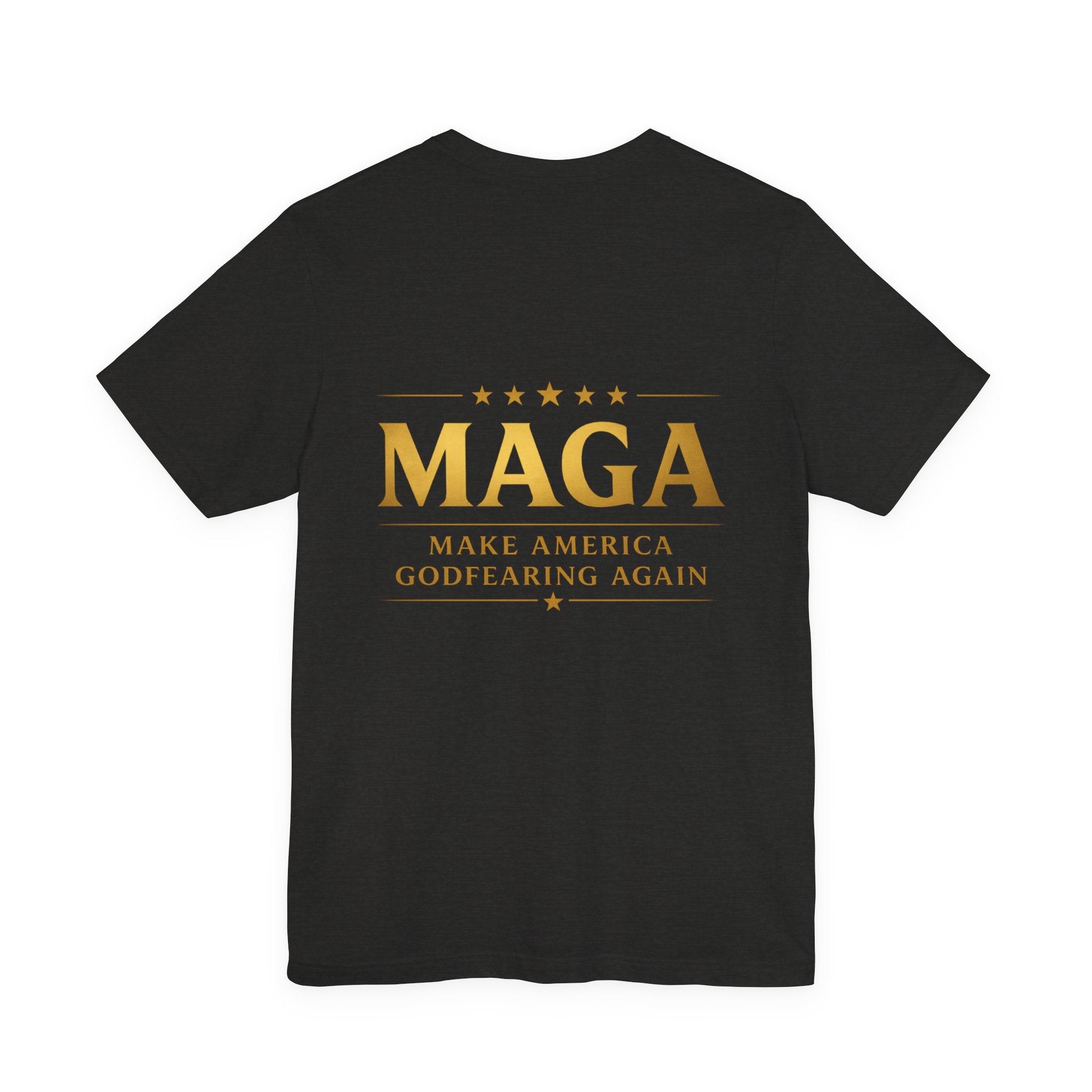 MAGA Gold Letter T-Shirt — "Make America Great Again" Printify