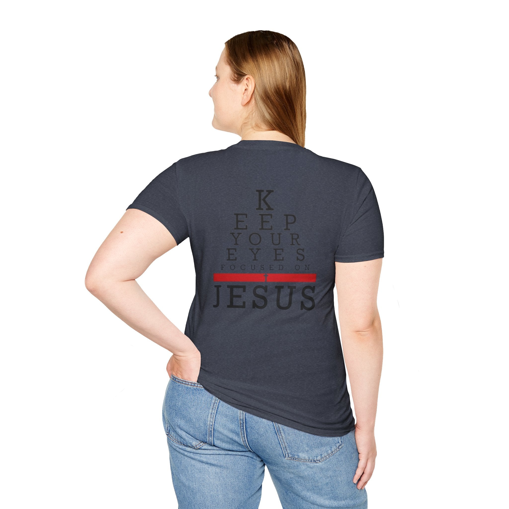 Keep Your Eyes Focused on Jesus T-shirt - Eye Chart Christian T-shirt - Faith Apparel Printify