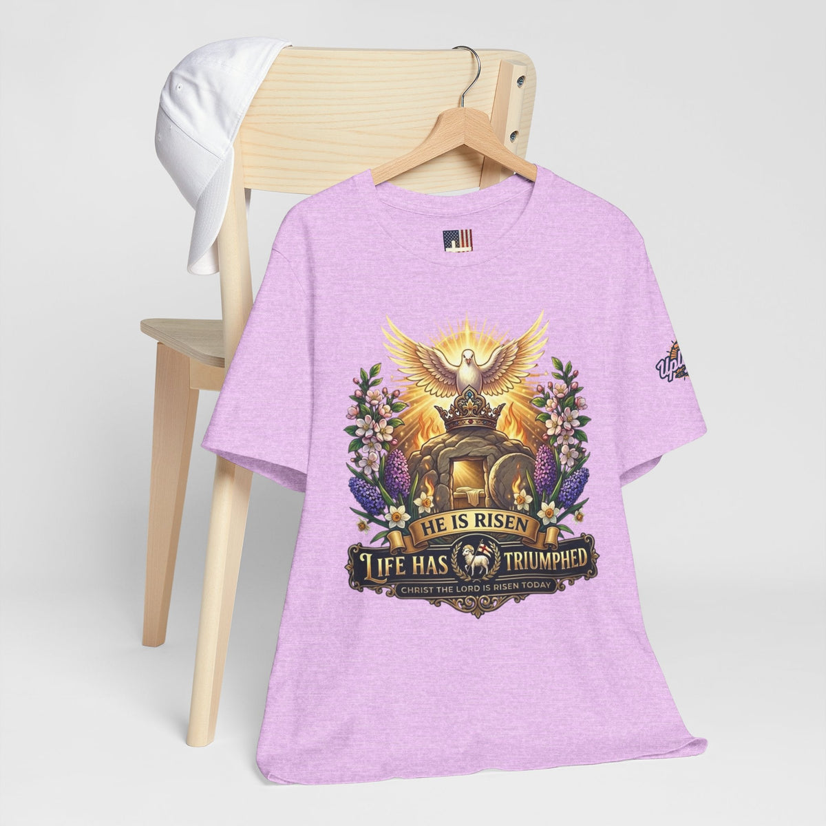 He Is Risen "Life Has Triumphed" T-Shirt — Easter Resurrection Christian Tee Printify