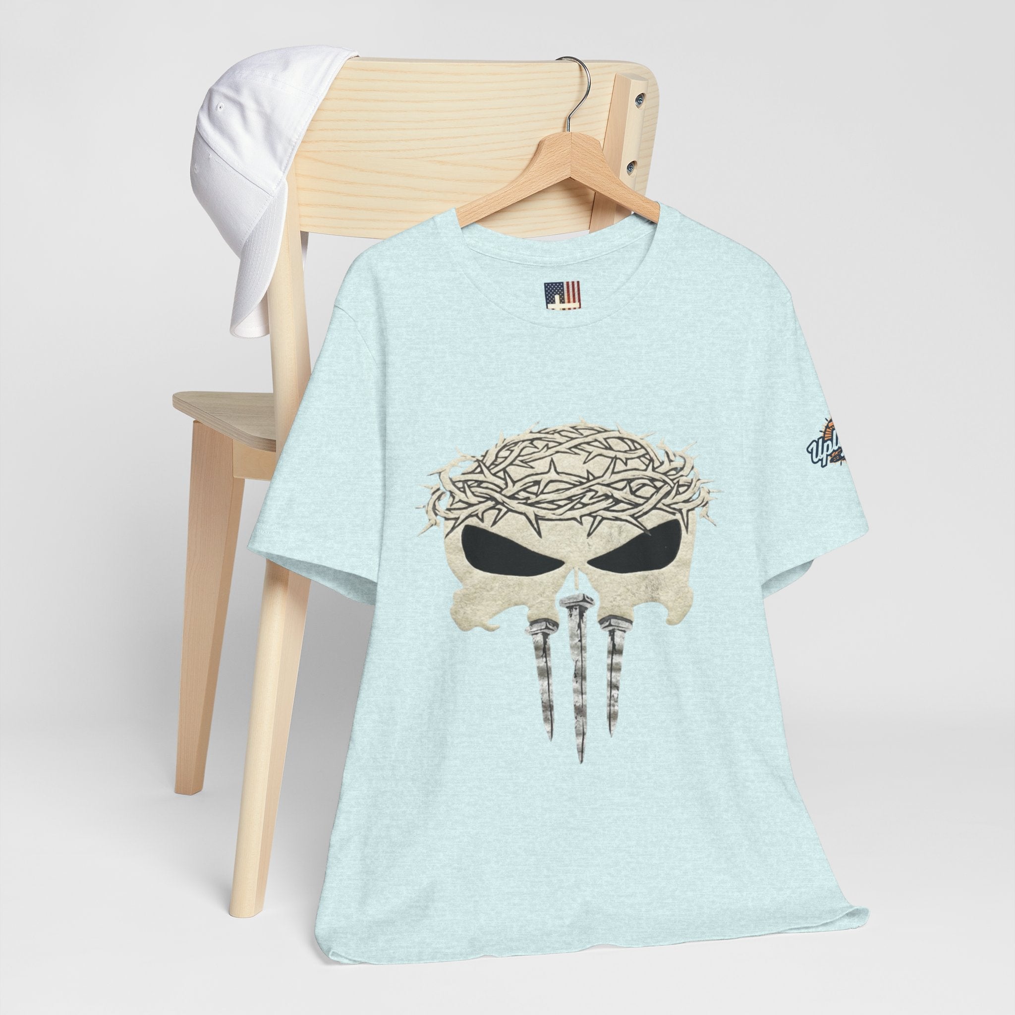 Christian Skull T-shirt - Crown of Thorns & Nails - Warrior Faith T-shirt Printify