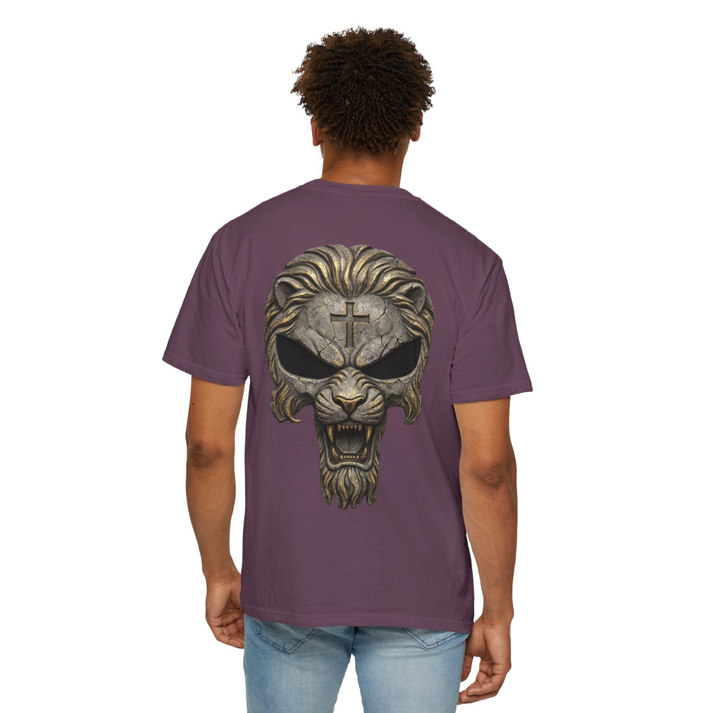 Lion of Judah Skull Christian T-shirt - Warrior Faith Cross T-shirt Printify