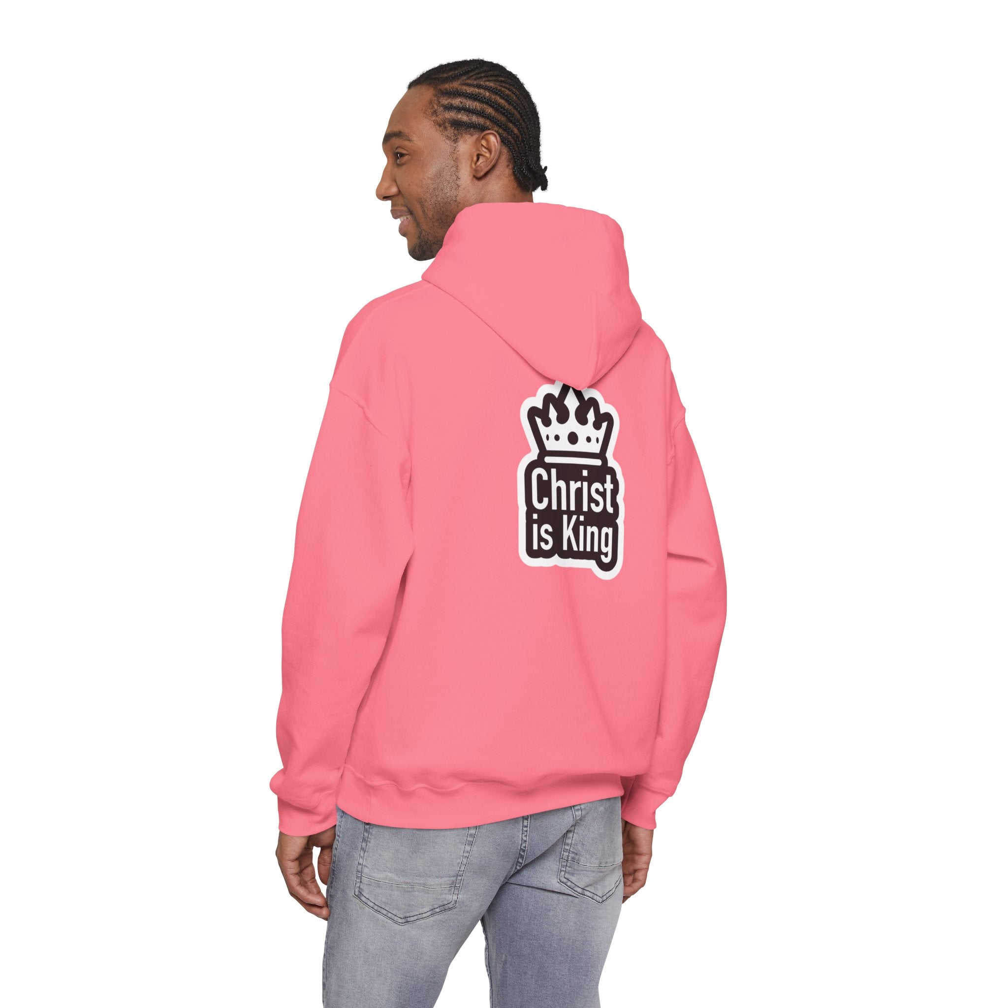 Christ is King Hoodie – Bold Crown & Cross Christian Sweatshirt for Unshakable Faith Printify