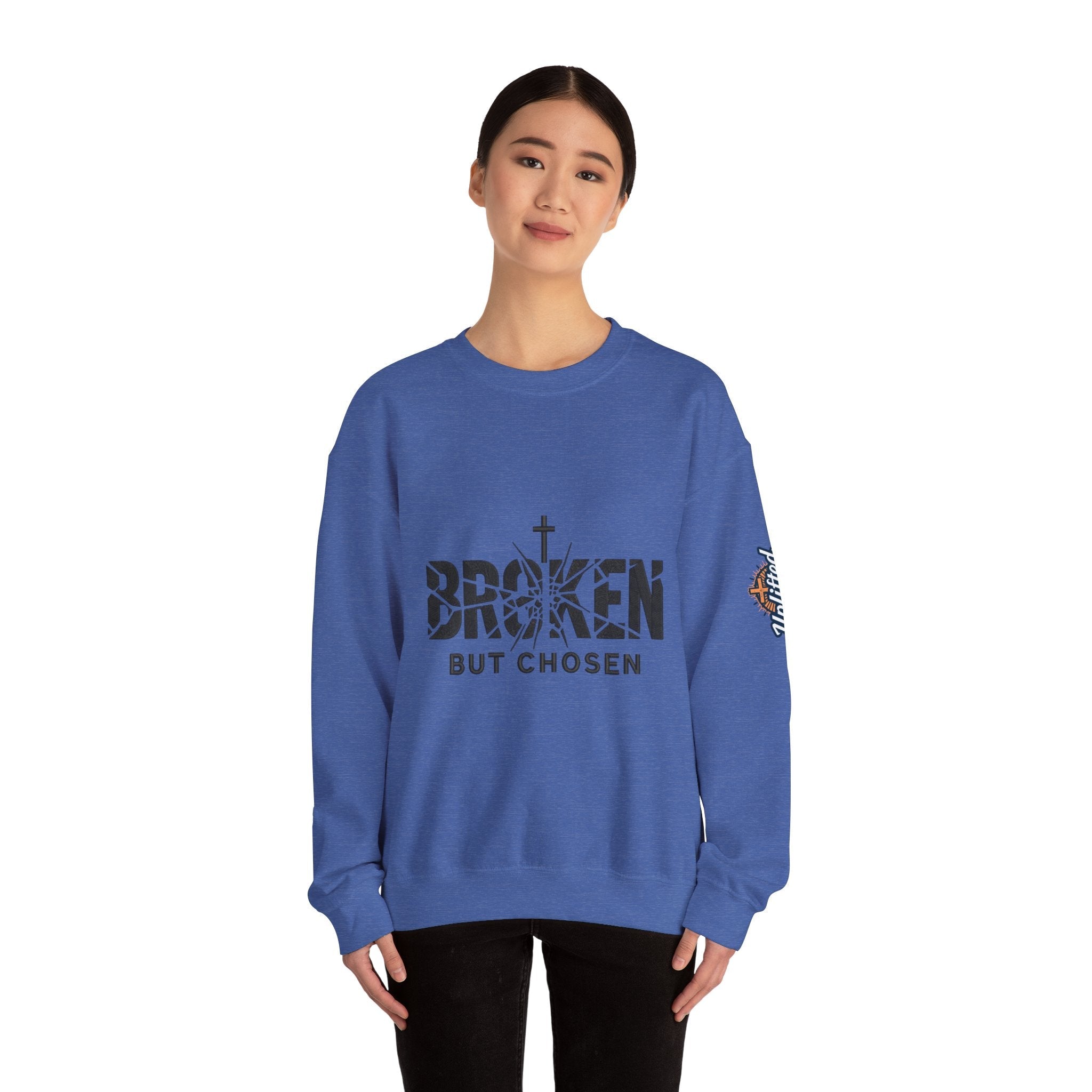 Broken But Chosen Crewneck Sweatshirt Printify