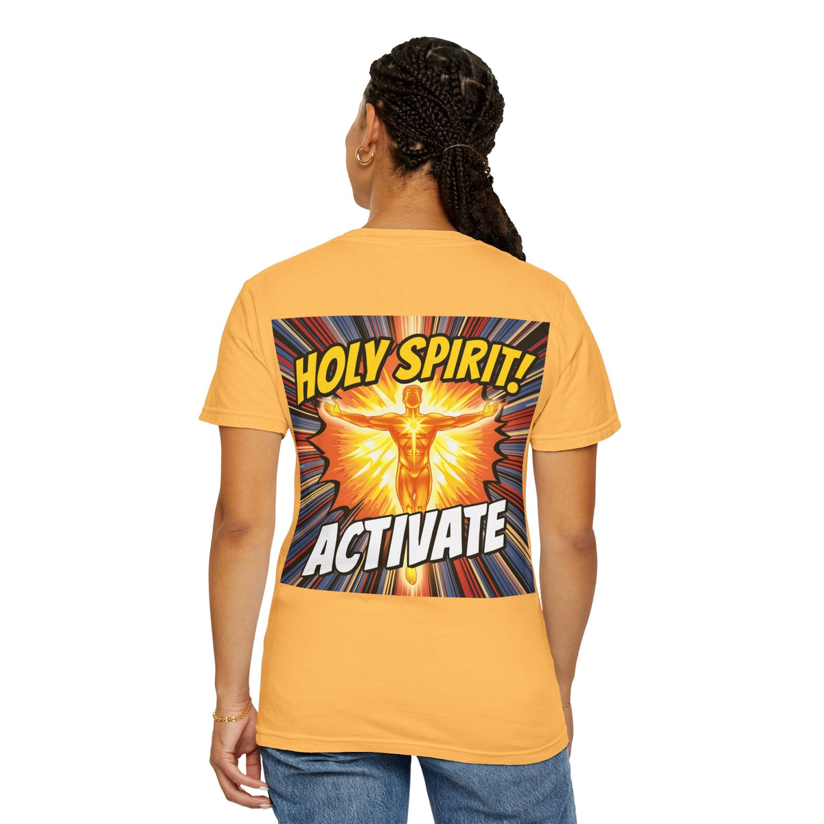 Holy Spirit Activate T-shirt – Superhero Christian T-shirt with Vibrant Power-Up Design for Faith-Fueled Boldness Printify