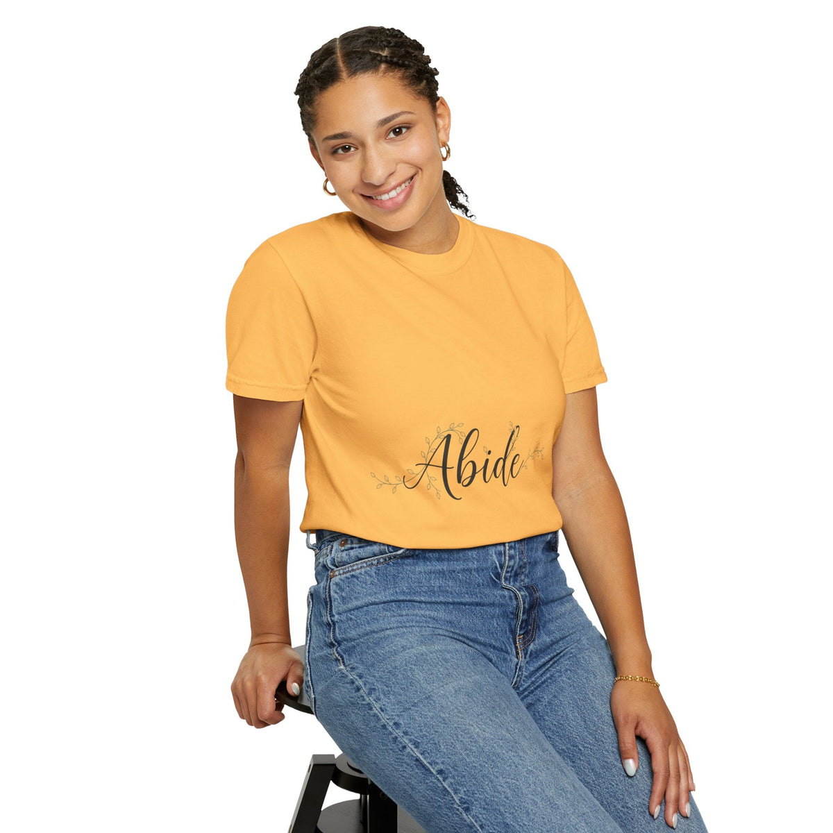Abide in the Lord T-Shirt – Vine Design Christian Tee for Faithful Hearts Printify