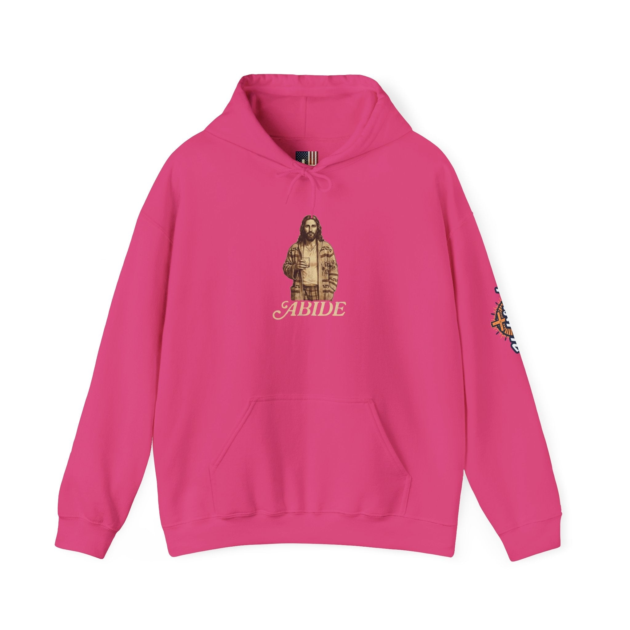 Abide Jesus Hoodie — Vintage 'The Dude' Religious Graphic Hoodie Printify