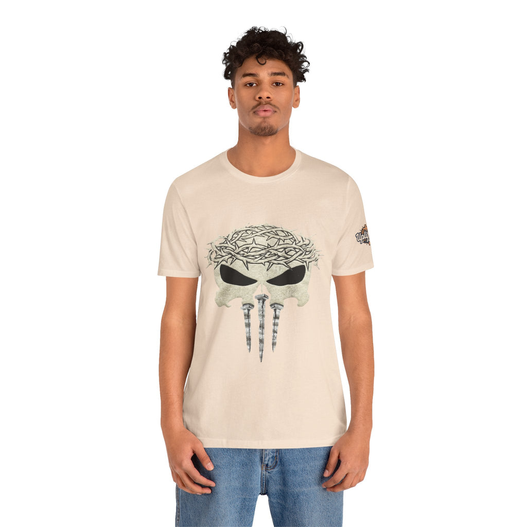 Christian Skull T-shirt - Crown of Thorns & Nails - Warrior Faith T-shirt Printify