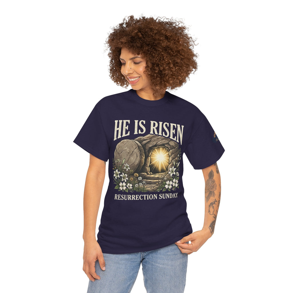 He Is Risen T-Shirt — Jesus Christ Resurrection Easter Tee Printify