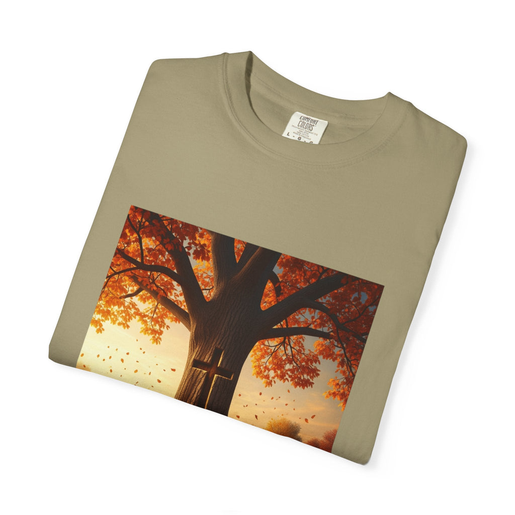 Trust in the Lord T-Shirt – Autumn Tree Christian Tee with Proverbs 3:5 Printify