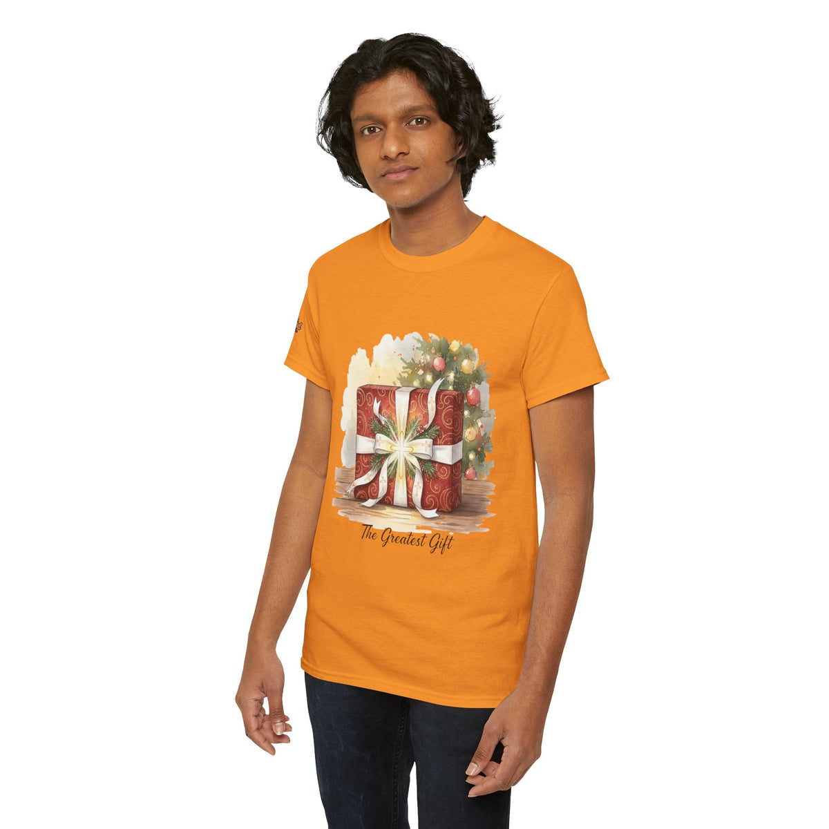 The Greatest Gift T-shirt – Cross Bow Present Christian T-shirt for Christmas Salvation & Eternal Faith Printify