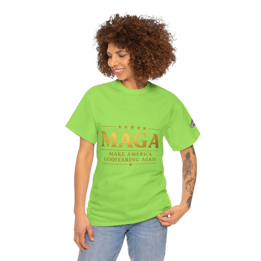 MAGA Gold Letter T-Shirt — "Make America Great Again" Printify