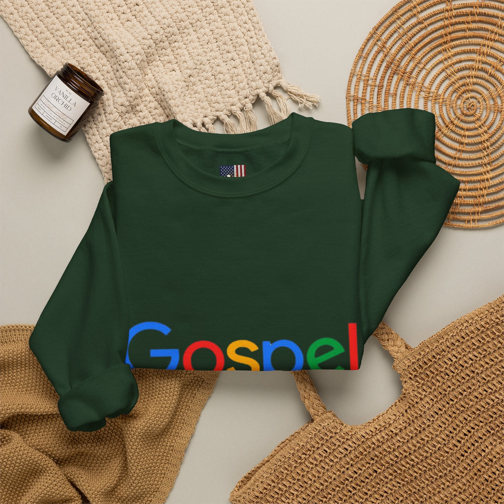 Gospel Graphic Sweatshirt — "Gospel" Colorful Logo Christian Sweatshirt Printify