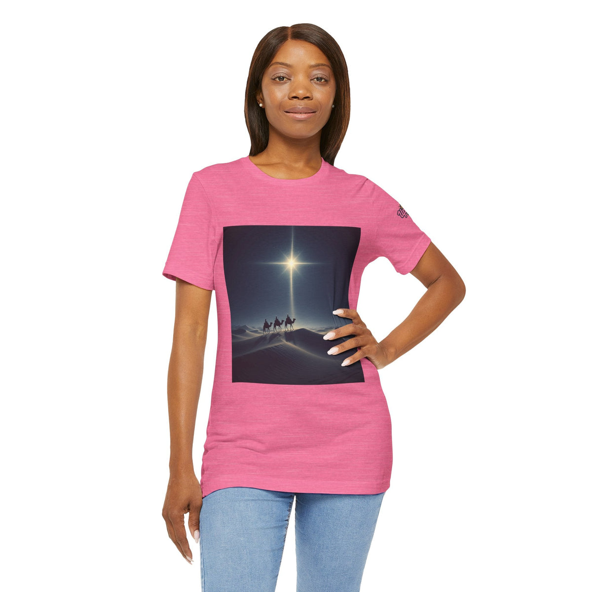3 Wise Men T-shirt – Magi Camels Nativity Journey Christian Christmas T-shirt for Epiphany Faith & Holy Night Printify
