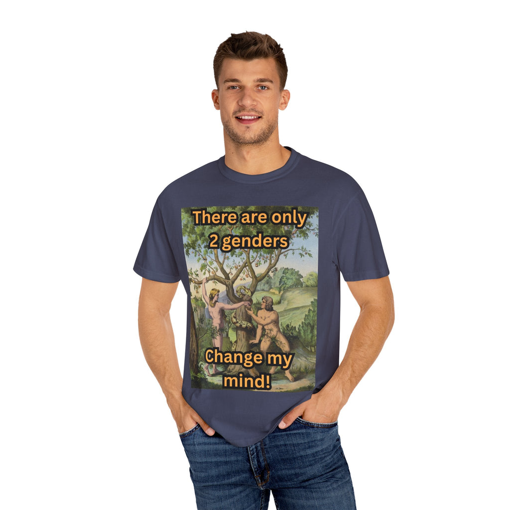 There Are Only 2 Genders T-Shirt – Adam & Eve Cross Christian Tee for Bold Faith Printify