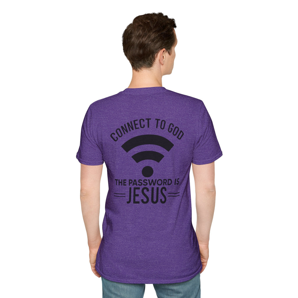 Connect to God T-shirt - WIFI Password is Jesus - Funny Christian Faith T-shirt Printify