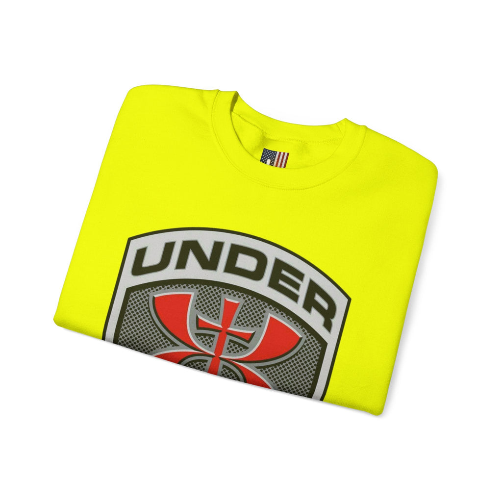 Under His Armor Crewneck Sweatshirt — Christian Faith Graphic Pullover Printify