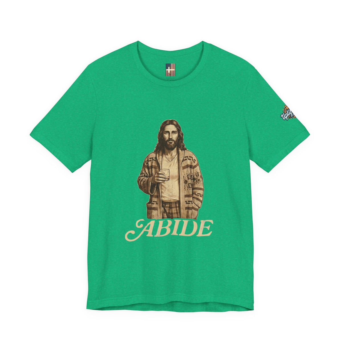 Abide Vintage Jesus Tee — "The Dude" Graphic Christian T-Shirt Printify
