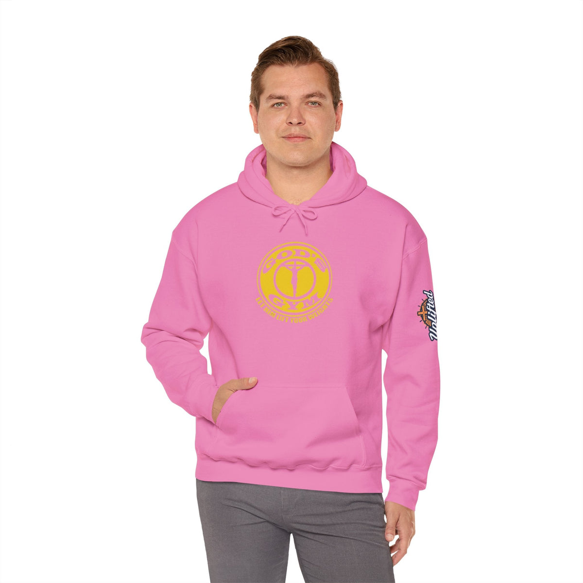 God's Gym Hoodie — "Let Him Lift Your Weights" Christian Fitness Hoodie Printify