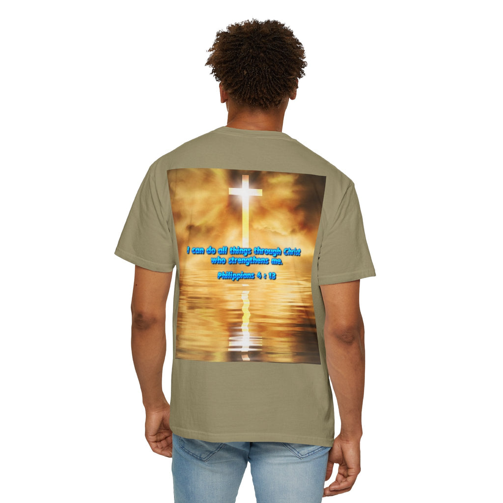 Bible Verse Unisex Garment-Dyed T-shirt -  Philippians 4 : 13 Printify