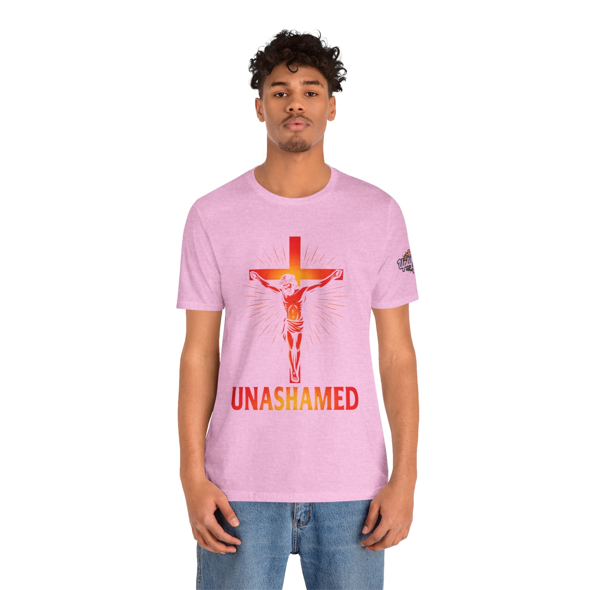 Unashamed T-shirt – Romans 1:16 Crucifixion Christian t-shirt for Bold Unwavering Faith Printify