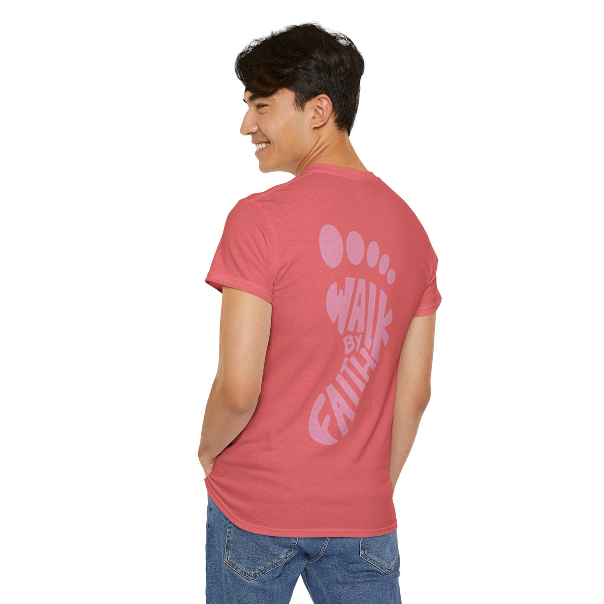 Walk By Faith Footprint T-Shirt Printify