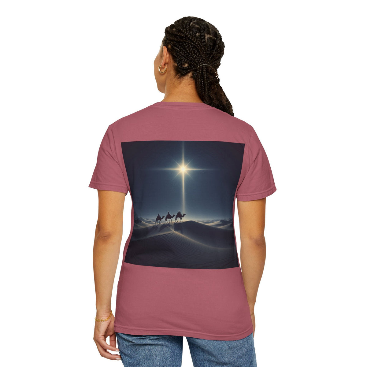 3 Wise Men T-shirt – Magi Camels Nativity Journey Christian Christmas T-shirt for Epiphany Faith & Holy Night Printify