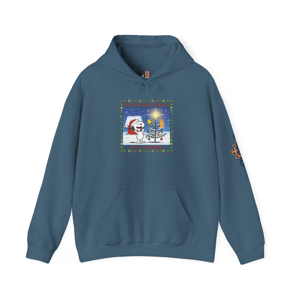 🎄 Faithful Christmas Friends – Christian Holiday Hoodie | Festive Tree & Cartoon Duo | Heartwarming Christmas Tee by Uplifted Gear Printify