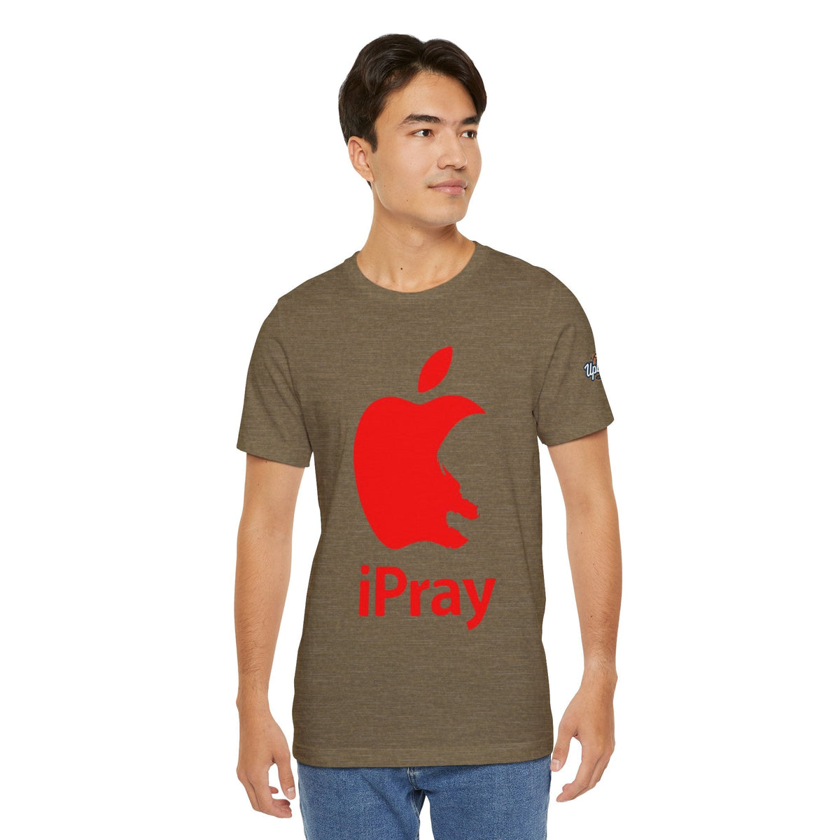 iPray Red Apple Christian T-Shirt — Faith Graphic Tee Printify