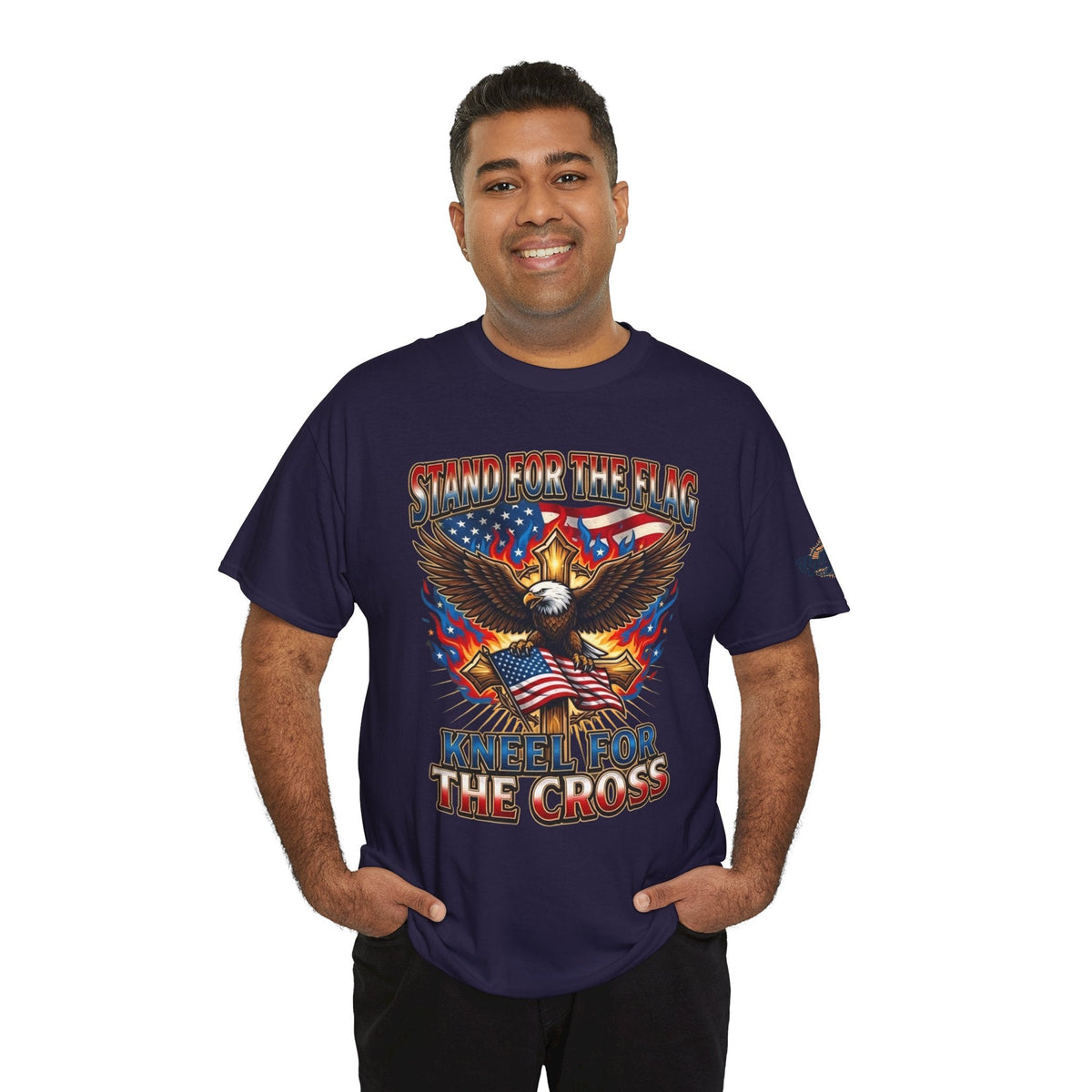 Stand for the Flag Kneel for the Cross T-shirt | Patriotic Eagle T-shirt Printify