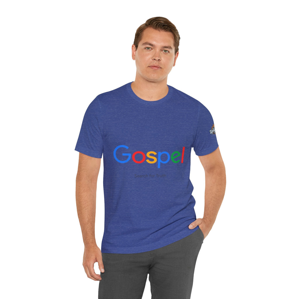 Gospel Graphic Tee — "Gospel" Colorful Logo Christian T-Shirt Printify