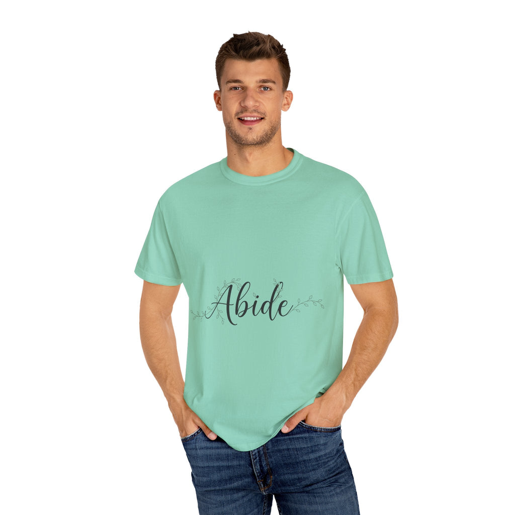 Abide in the Lord T-Shirt – Vine Design Christian Tee for Faithful Hearts Printify