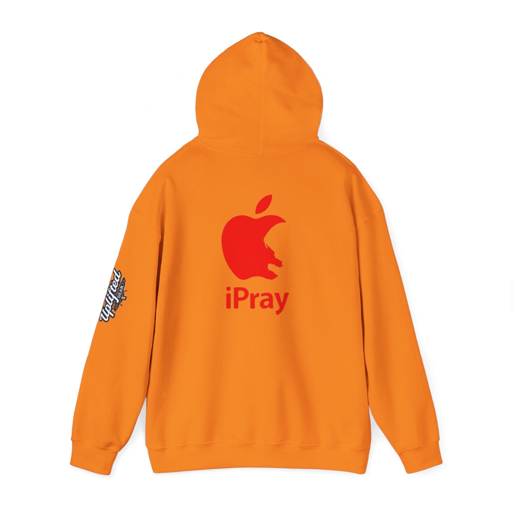iPray Apple Logo Hoodie — Funny Christian Hoodie (Minimal Red Apple Graphic) Printify