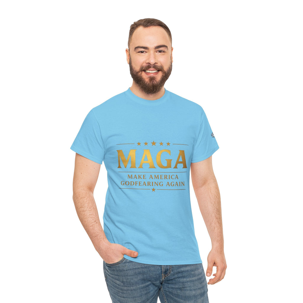 MAGA Gold Letter T-Shirt — "Make America Great Again" Printify