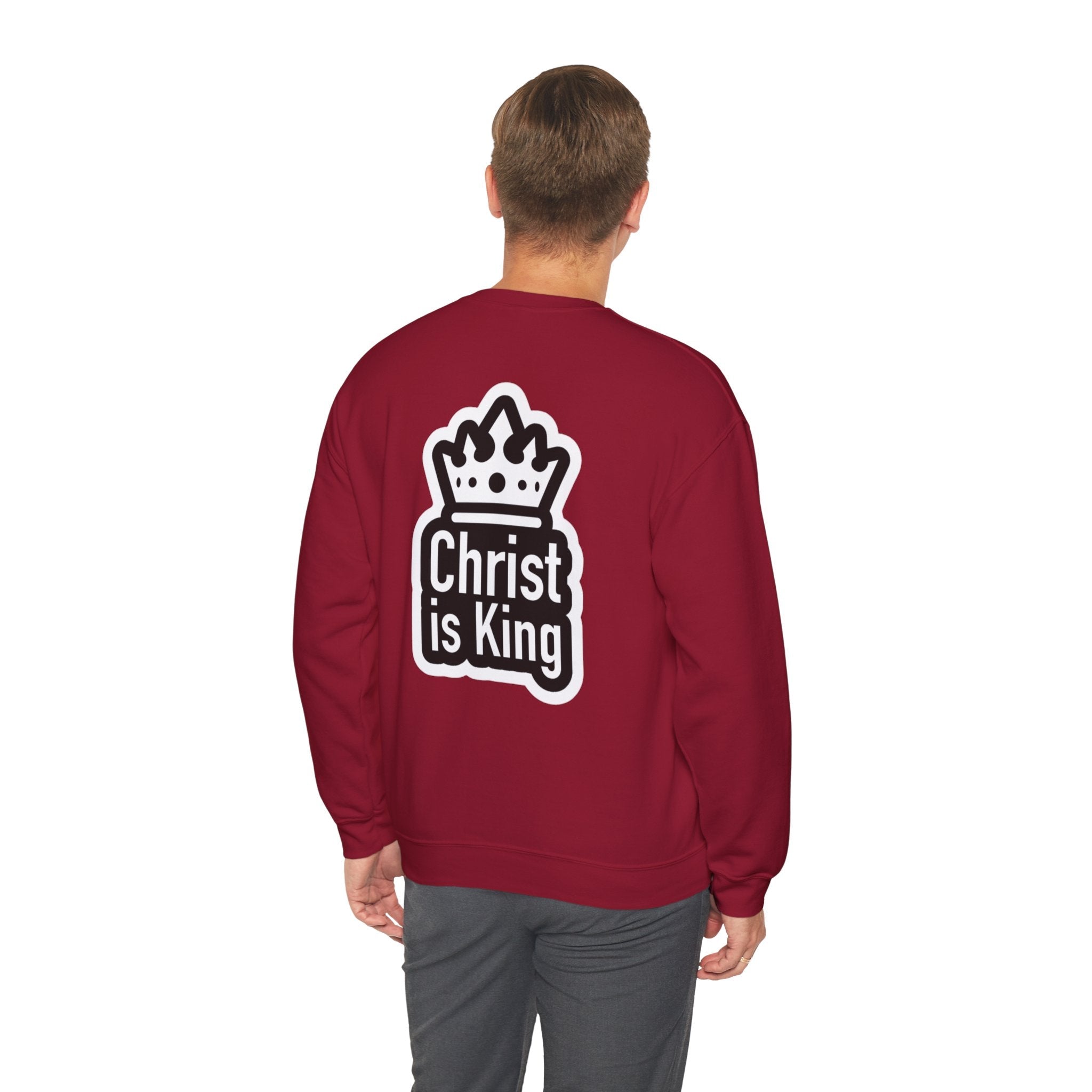 Christ is King Sweatshirt – Bold Crown & Cross Christian Hoodie for Unshakable Faith Printify