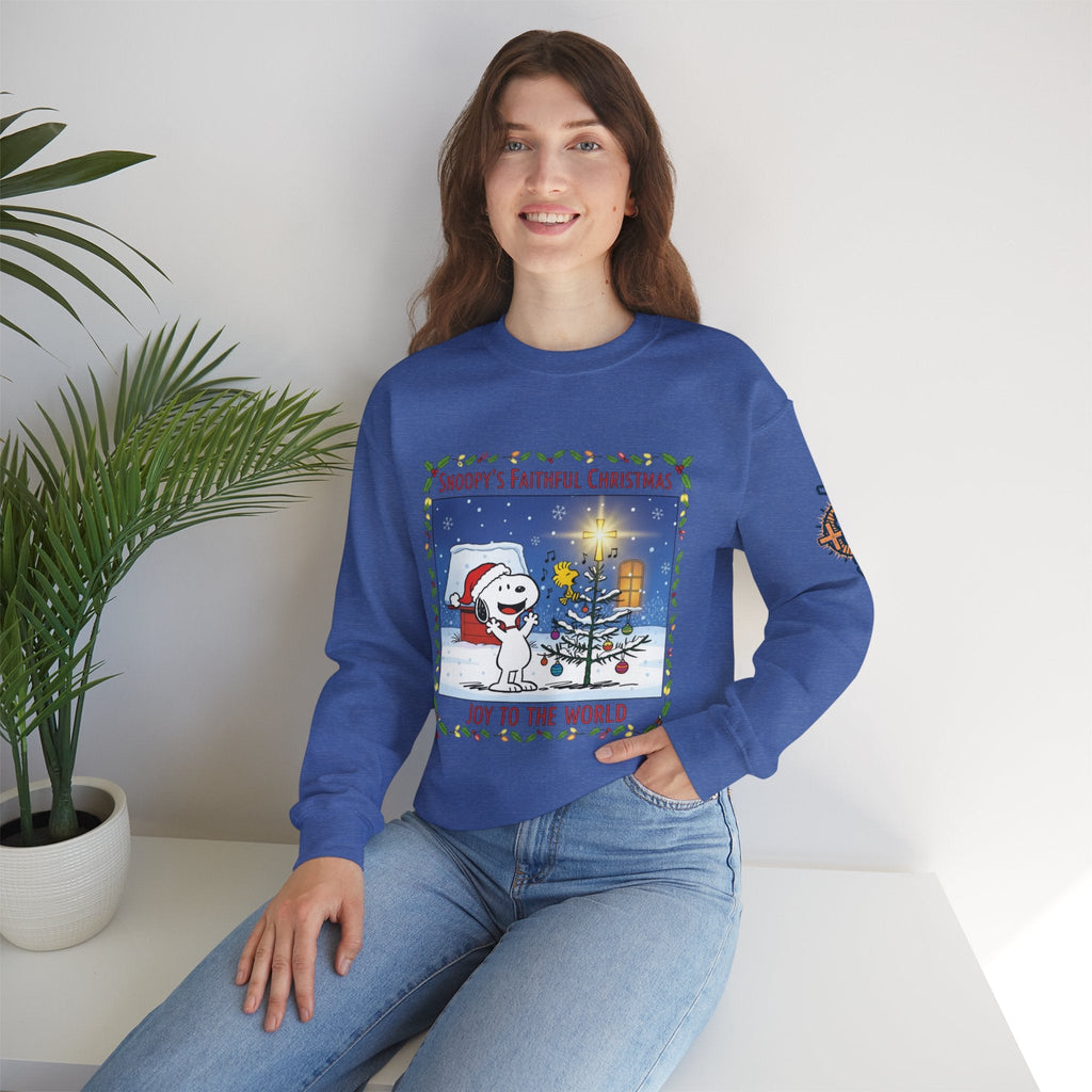 🎄 Faithful Christmas Friends – Christian Holiday Sweatshirt | Festive Tree & Cartoon Duo | Heartwarming Christmas Tee by Uplifted Gear Printify