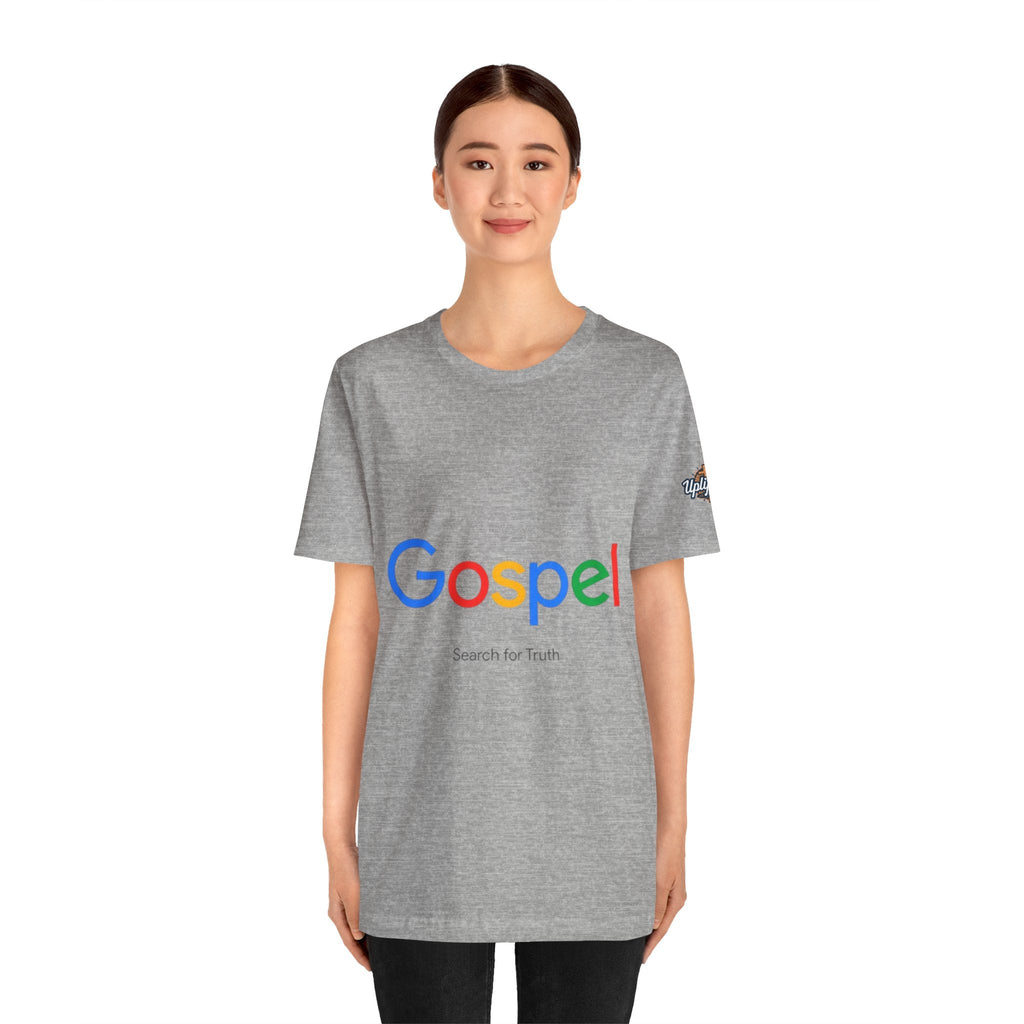 Gospel Graphic Tee — "Gospel" Colorful Logo Christian T-Shirt Printify
