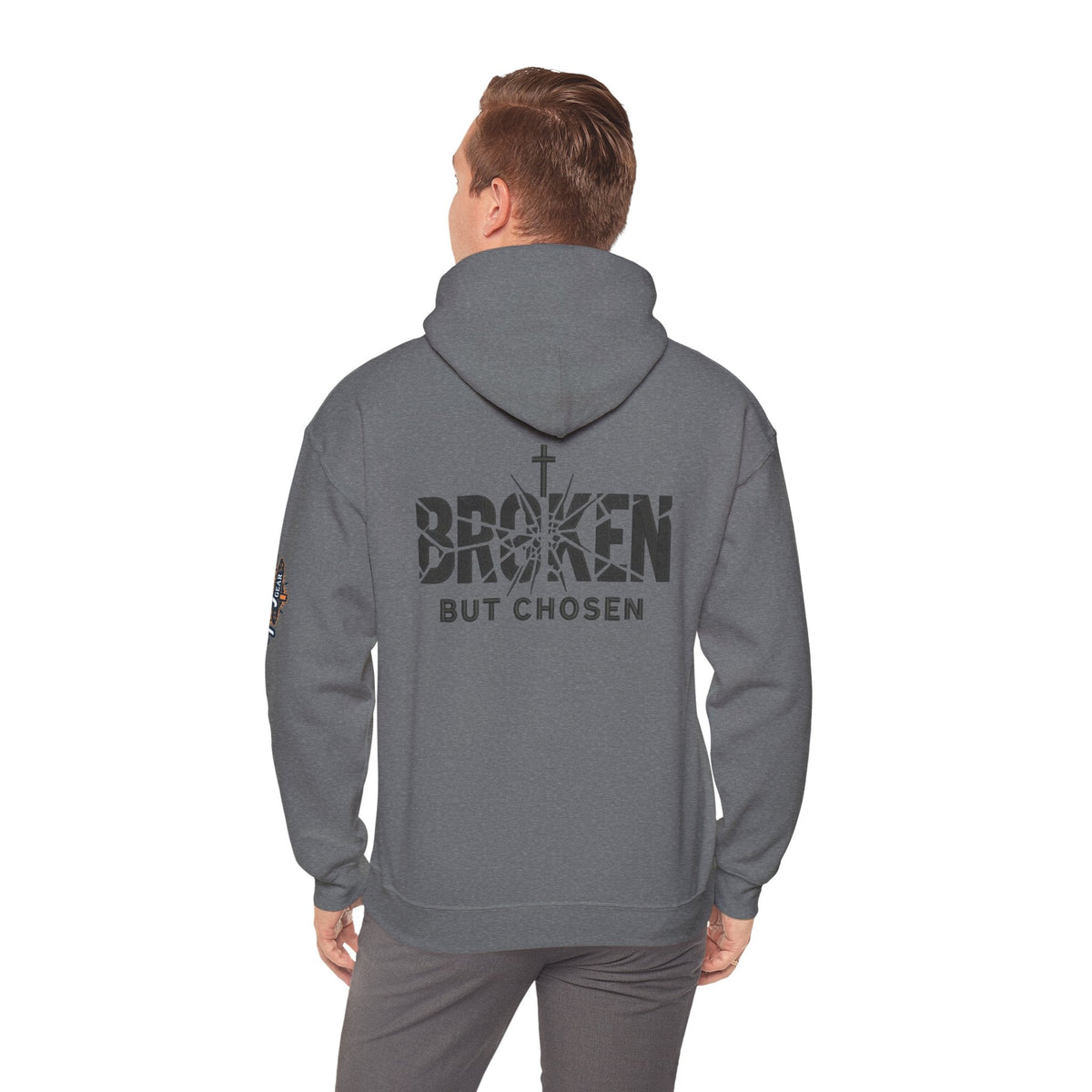 Broken But Chosen Hoodie — Christian Faith Graphic Sweatshirt Printify