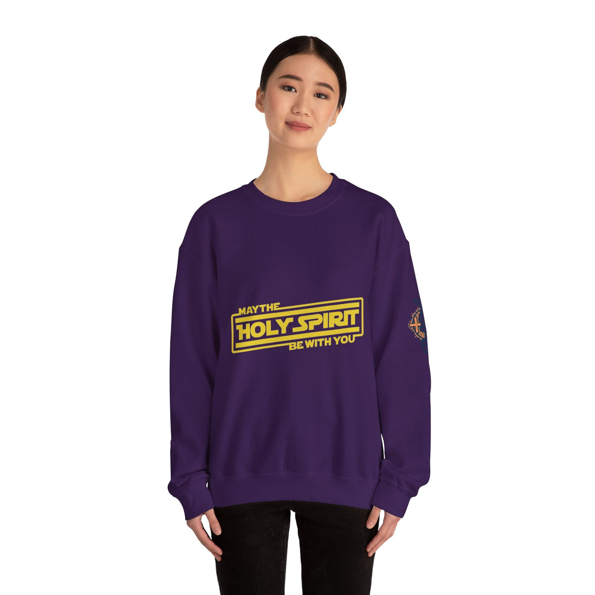 May the Holy Spirit Be With You Sweatshirt - Christian Star Wars Parody Sweatshirt Printify