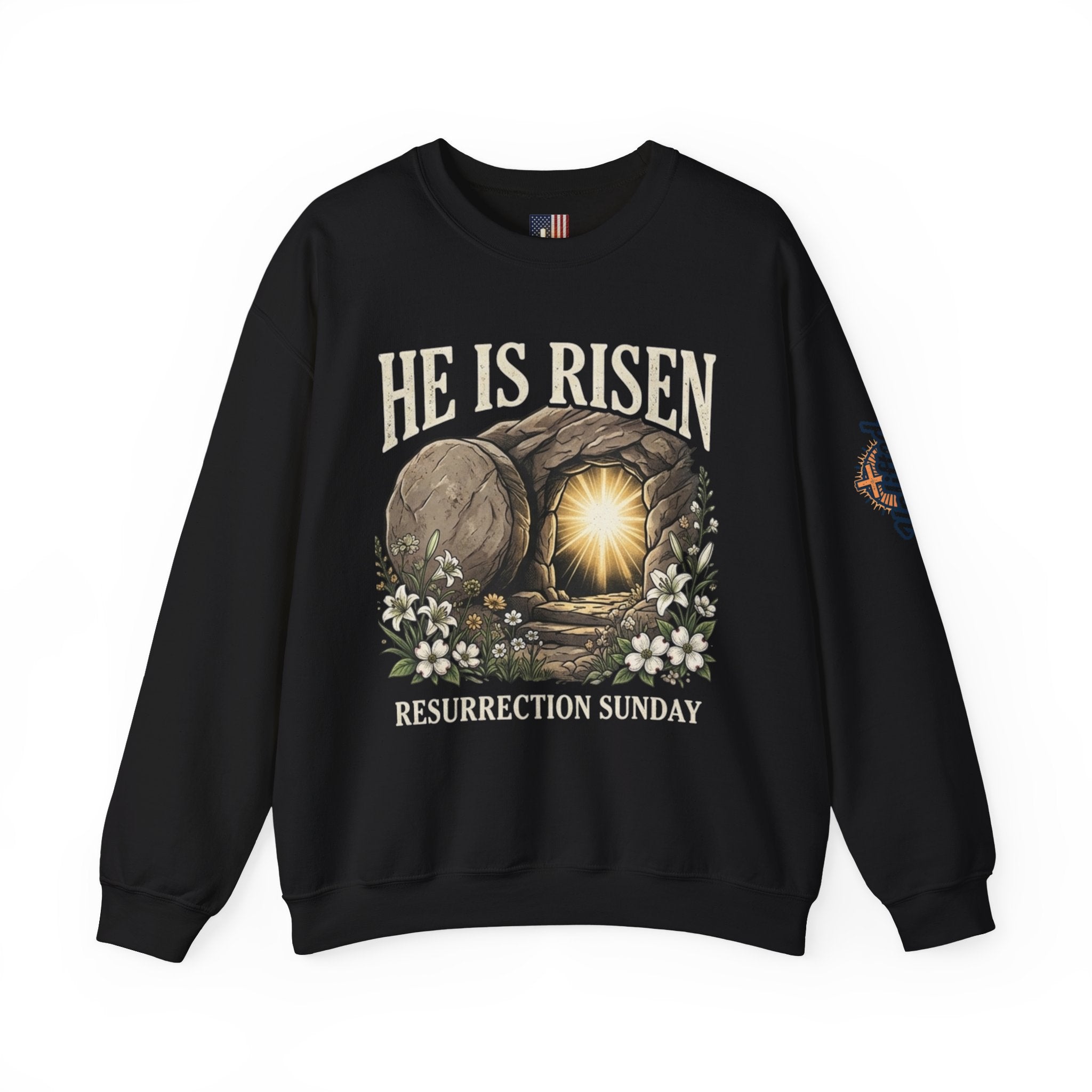 He Is Risen Sweatshirt — Jesus Christ Resurrection Easter Sweatshirt Printify