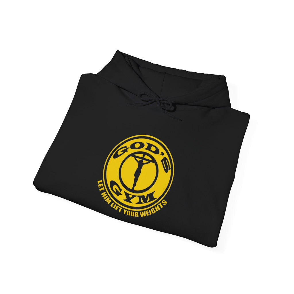God's Gym Hoodie — "Let Him Lift Your Weights" Christian Fitness Hoodie Printify