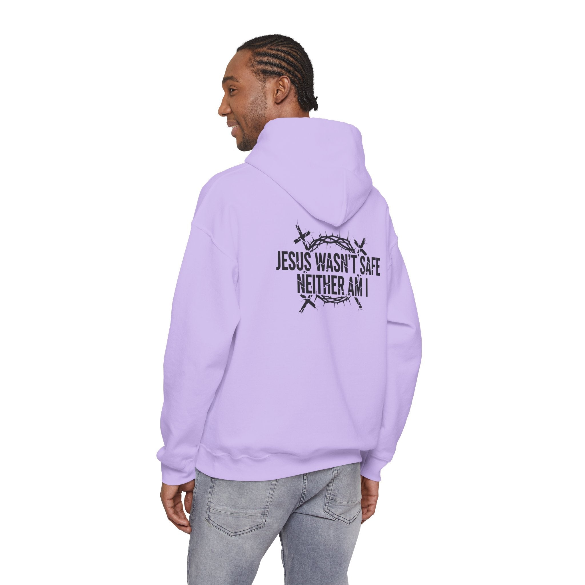 ⚡ Jesus Wasn’t Safe – Neither Am I | Bold Christian Hoodie | Storm-Walking Faith Tee | Minimalist Black & White Design | Uplifted Gear Printify