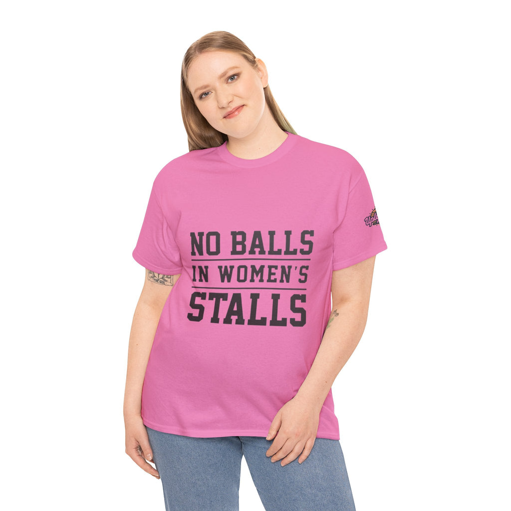 No Balls in Women's Stalls Retro Protest T-Shirt Printify