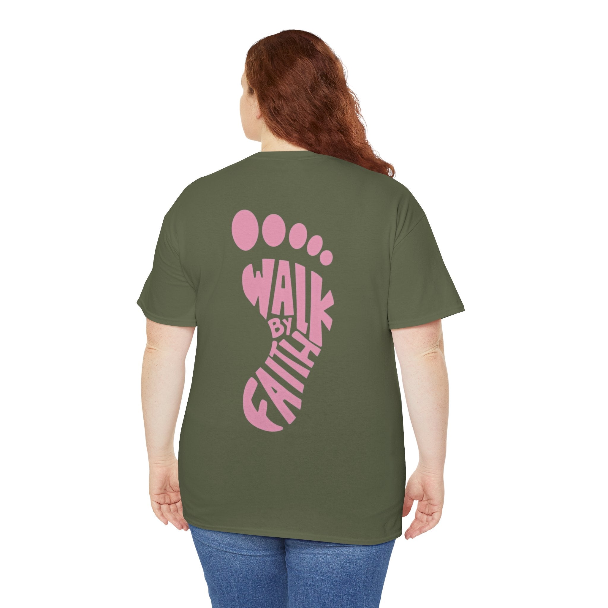 Walk By Faith Footprint T-Shirt Printify