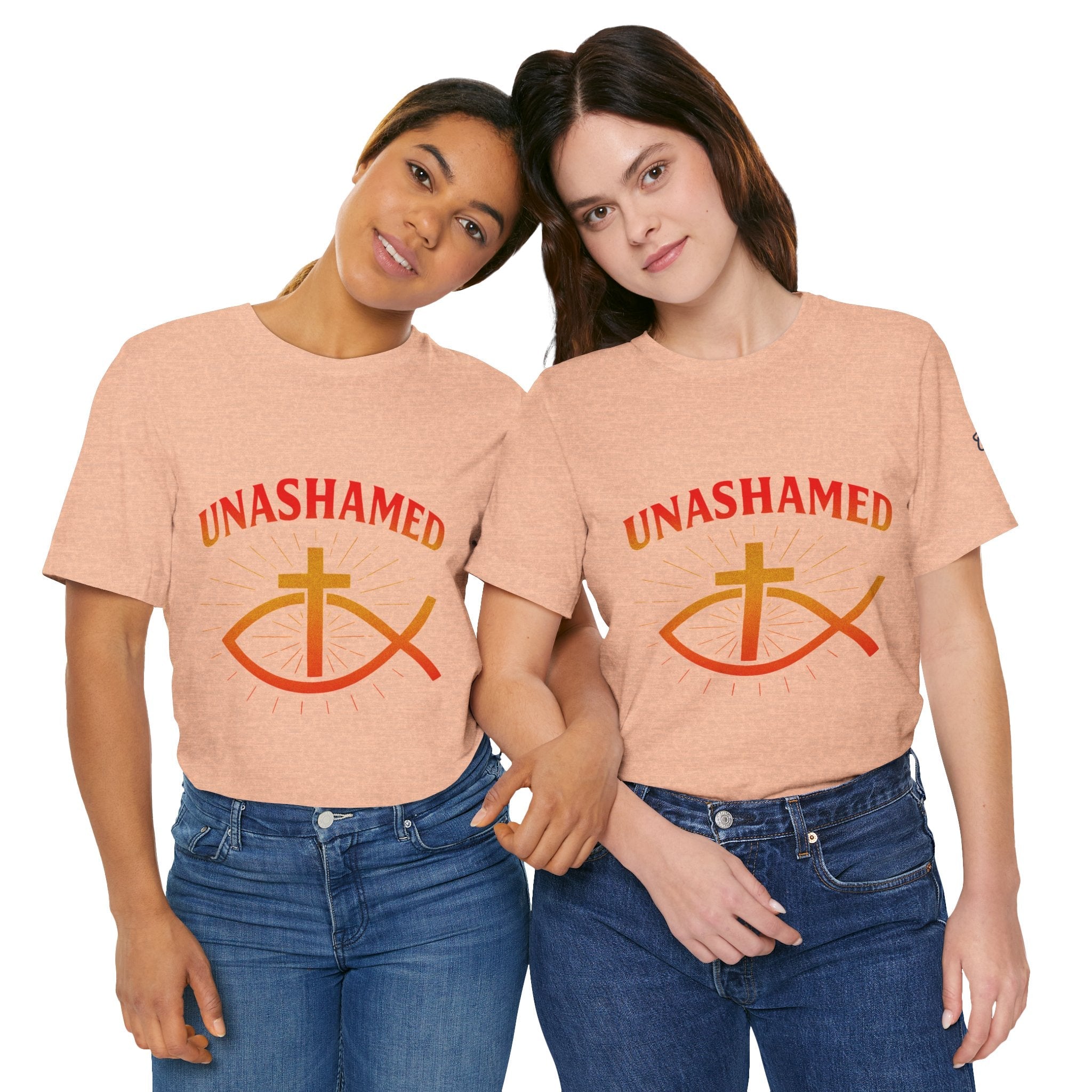 Unashamed T-shirt – Ichthys Jesus Fish & Cross Christian T-shirt for Romans 1:16 Bold Faith Printify